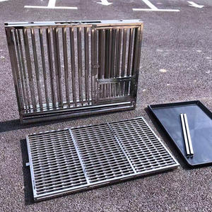 Sıcak satış güçlü katlanabilir köpek kafesi açık paslanmaz çelik metal köpek taşıma kafesi büyük köpek için kennels - Product Image 6