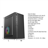 Space-Efficient MATX Case ATX PSU Friendly 250mm Graphics Card Fit Dual Cooling Fans & Mixed HDD/SSD Storage Slots