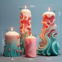 Moule en silicone pour bougie parfumée en forme de pilier rond sculpté Wenxin, bricolage, spirale, diffuseur de parfum pour la Saint-Valentin, cadeau en pierre