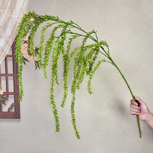 High Quality Plastic Green Maple <strong>Branches</strong> for Christmas Graduation Halloween &amp; New Year Scene Layout Decorations Long <strong>Branches</strong> - Product Image 1