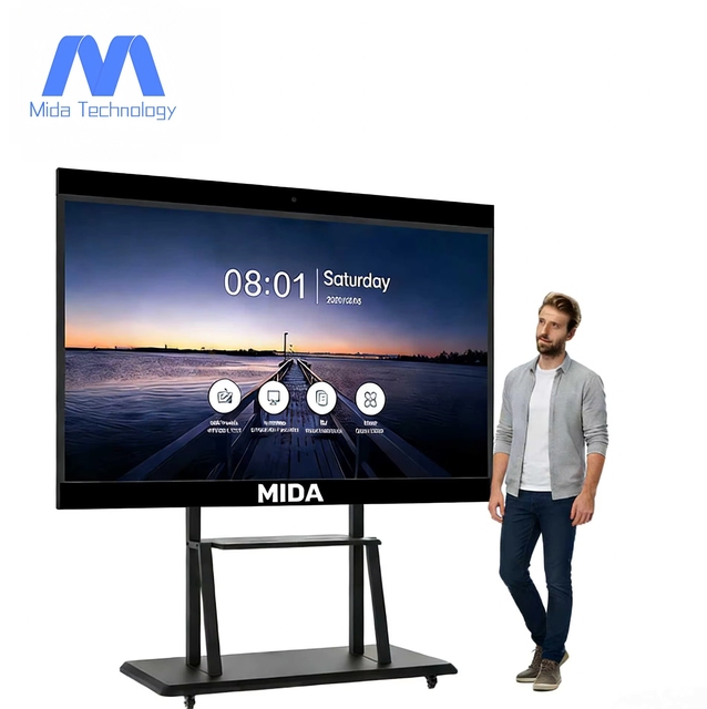 MIDA All in One Interactive Flat Panel Smart Board for Meeting School Teaching Finger Touch Whiteboard Smart Board for Classroom