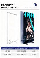 Boîte à lumière LED rectangulaire pliable double face pour intérieur, cadre en aluminium, affichage rétroéclairé, tissu souple UV personnalisé, boîte à lumière publicitaire