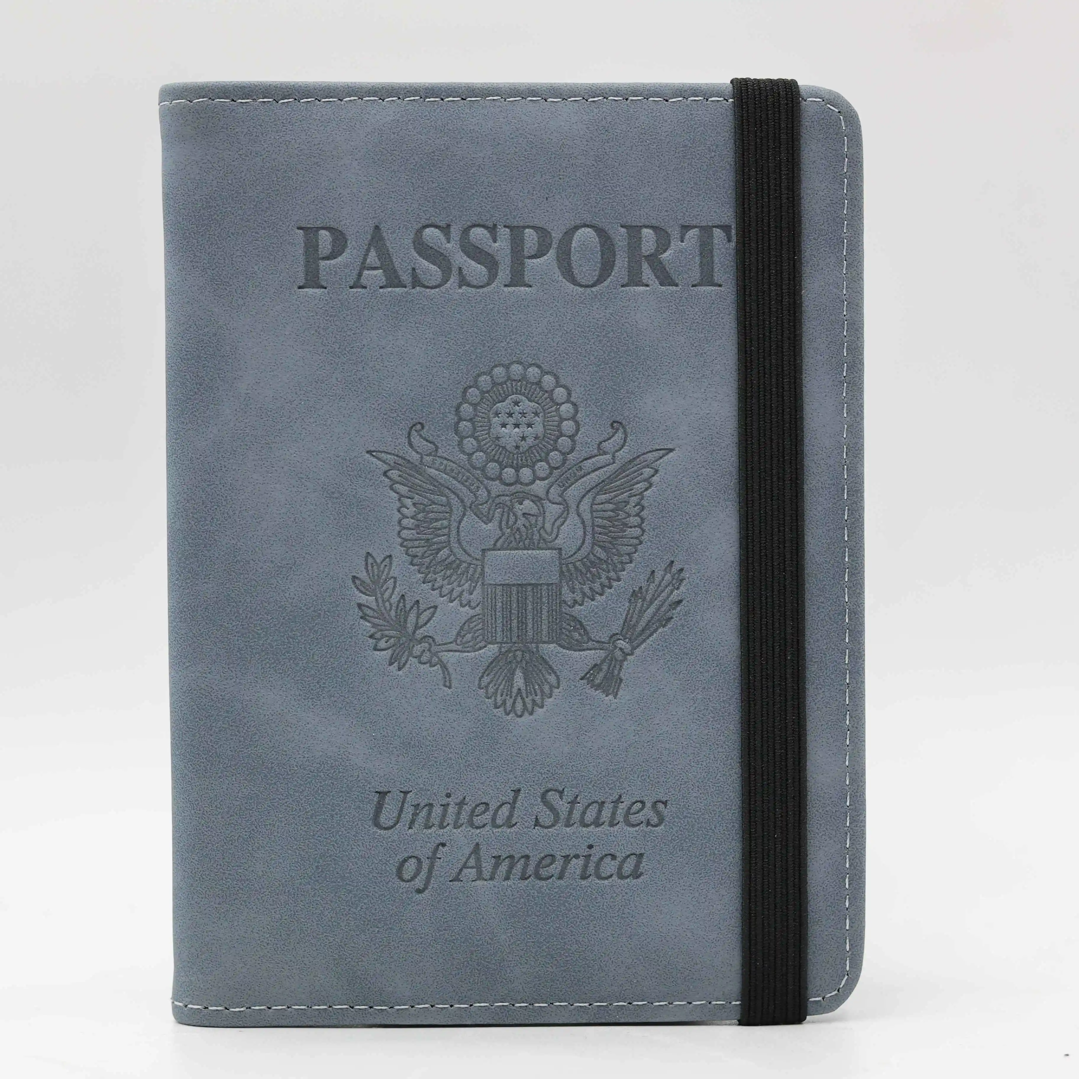 USA logo passeport étui peau sentiment certificat sac portabilité PU porte-passeport en cuir voyage Amérique passeport protecteur