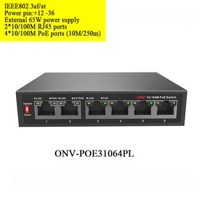 OEM/ODM PoE chuyển đổi 4 8 16 <span class=keywords><strong>24</strong></span> cổng 10/100M & Gigabit không được quản lý 48V <span class=keywords><strong>Ethernet</strong></span> sợi chuyển đổi PoE IEEE802.3af/tại phù hợp CCTV, NVR - Product Image 2