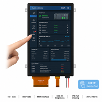 Modul LCD TFT Sentuh Kapasitif 10.1" 800*1280 IPS Antarmuka MIPI 600-Nit -20C~+60C G+F+F Sentuh 10 Titik Lampu Latar LED