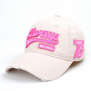 Gorra de Béisbol Unisex de Algodón y Poliéster con Diseño de Letras Fluorescentes, Efecto Desgastado, Protección Solar - Product Image 4