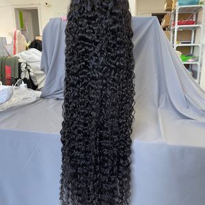 Venta al por mayor de cabello brasileño ondulado 13x4 transparente para pelucas de encaje Remy completas para mujeres negras, cabello con cutícula alineada 16-40 - Product Image 4