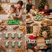 SILIKOLOVE Moule à gâteau en silicone personnalisable en forme de sapin de Noël à 6 cavités, LFGB Platinum, sans BPA