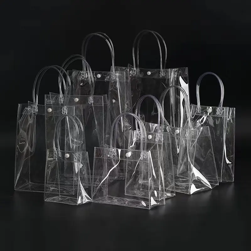 Nuove borse per la spesa trasparenti a tracolla in PVC trasparente Tote