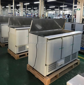3 doors salad prep counter, Commercial refrigerated salad table - Product Image 6