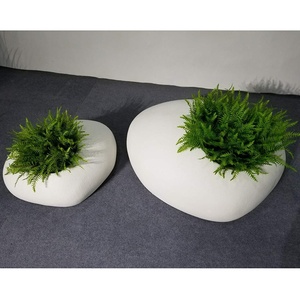 Creative Nordic Stone Vase Pebble-shaped Floor <b>Large</b> Flower <b>Pot</b> Vintage Fiberglass Flower Arrangement Ornaments Lazy China - Product Image 2
