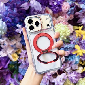 Funda Transparente con Diamantes para iPhone 17 Pro Max, 17, 16, 15, 14, 13, 12, 11, Magnética con Soporte Giratorio de 360°, Nuevo Diseño - Product Image 3