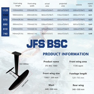 Hydrofoil en fibre de carbone JFS BSC 1060 pour le surf - Lame de planche de surf Efoil légère et étanche pour sports nautiques BSC 1060 Hot - Product Image 2