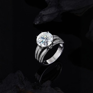 5ct Moissanite Crescent Eye <strong>Ring</strong> S925 Sterling Silver Fine <strong>Craft</strong> Wholesale - Product Image 4