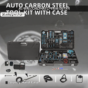 Kit d'outils multifonctions automobiles en acier au carbone avec mallette rigide -Support - Product Image 2