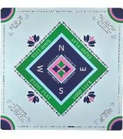 Tapis de Mahjong Moderne à Motifs Floraux en Néoprène - Pliable, Antidérapant, Réduction du Bruit, Sac de Transport pour Table