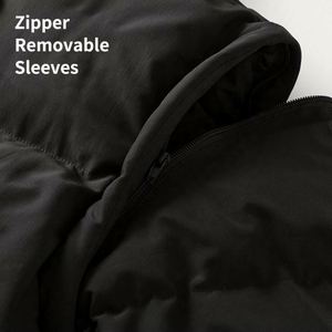 Removable Sleeves Stand Collar Winter High Quality Designer Custom 100% Polyester Men's Sleeveless Puffer <b>Jacket</b> - Product Image 3