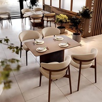 Meubles de café, chaises de restaurant en bois massif, mobilier commercial moderne, vente en gros, ensemble table et chaises pour café rapide, hôtel