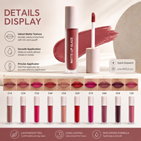RTS 5ml Crème Mousse Brillant à Lèvres Liquide Mat Velours 10 Teintes Faible MOQ 2pcs Vente en Gros Logo Personnalisé