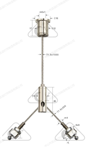 Kit de <span class=keywords><strong>suspension</strong></span> pour lampes LED en cuivre, personnalisable, avec cordon de <span class=keywords><strong>plafond</strong></span>, mousqueton, pince pour câble, accessoires pour l'éclairage suspendu - Product Image 2