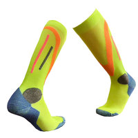 Chaussettes de compression athlétiques en laine mérinos pour hommes, mi-hautes, respirantes, anti-odeur, tricotées avec logo sur le corps.