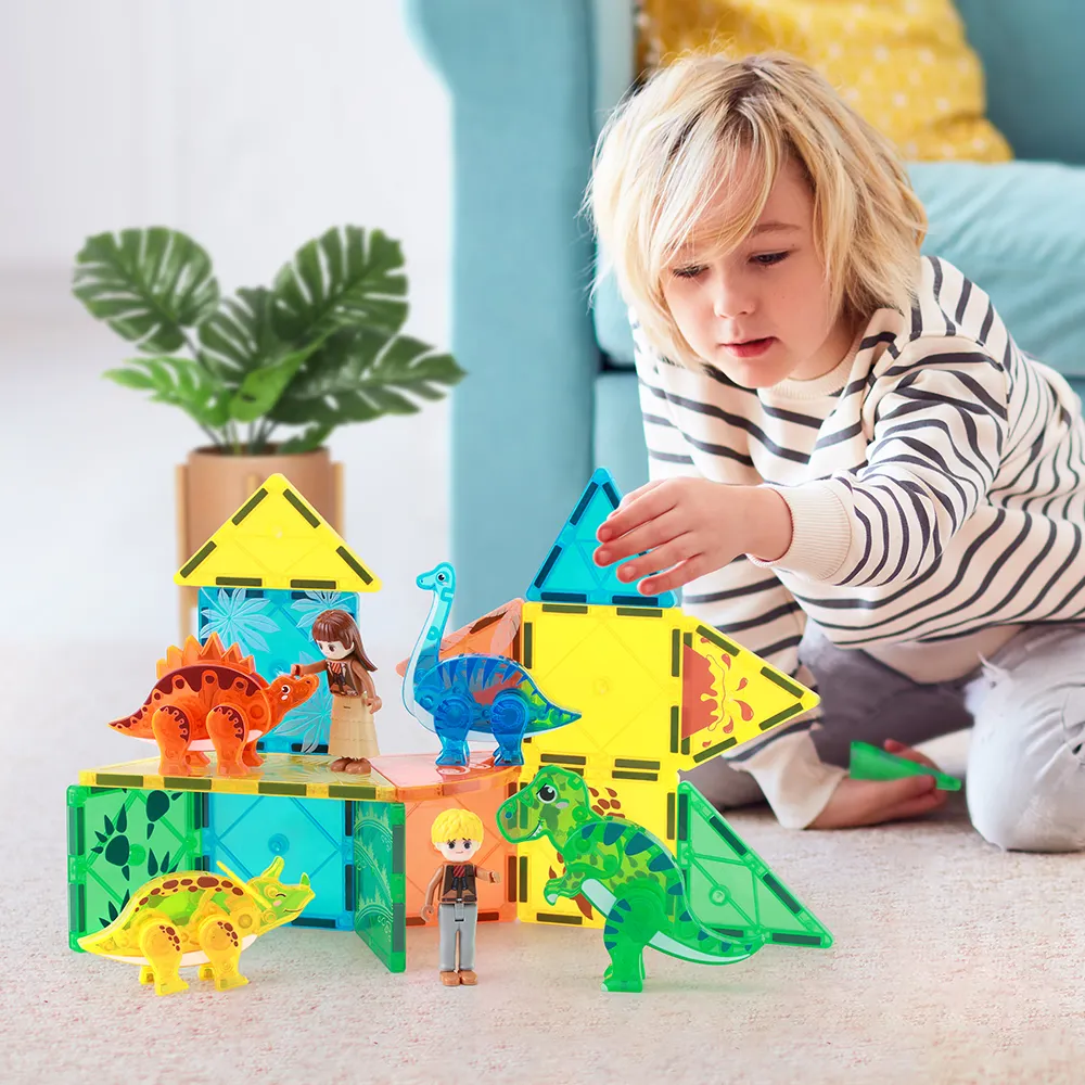 Neues Design Animal Learning Pädagogische Magnet blöcke 3D Diy Magnetic Build Blocks Magnet fliesen Spielzeug
