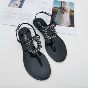 2021 New Women Cross Border <strong>Flip</strong> <strong>Flops</strong> Jelly Flat Beach Sandals and slippers - Product Image 4