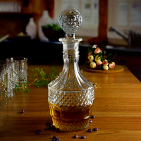 Juego de Vasos de Whisky con Forma Antigua Grabada, 850 ml, Decantador Elegante con Tapón Ornamentado, Apto para Lavavajillas, para Whisky y Vodka, Superventas 2021