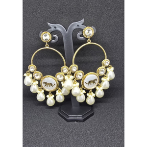Pendientes de lujo Royal Peacock, conjunto kundan de Jhumky, joyería tradicional nupcial para boda. - Product Image 1