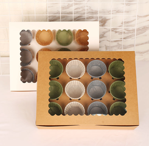 Scatole per <span class=keywords><strong>Cupcake</strong></span> con 1/2/4/6/8/10/12/<span class=keywords><strong>24</strong></span> Fori, Confezioni per Torte e Pane, Scatole per Asporto con Finestra in PVC - Product Image 5