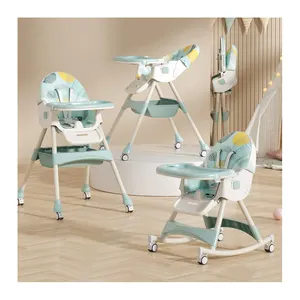 Multifunction Good Clear Updated En14988 Passed Wooden Removable Legs Steo Kids Baby Girl Antique High Chair 4 Years Strap Decor