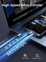 Cable USB C a USB C UGREEN, cable USB PD de 60W con revestimiento de nailon trenzado, cable tipo C duradero para iPhone 15