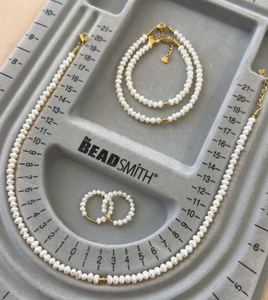 Nuevo y Moderno Collar y Aretes de Cuentas de Perlas Naturales y Pulsera de Perlas en Acero Inoxidable Chapado en Oro de 18K - Product Image 4