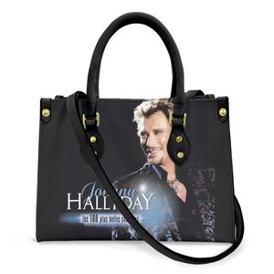 Sac à main en cuir de luxe imprimé Johnny Hallyday pour femmes, sac fourre-tout décontracté, sac à bandoulière durable personnalisé pour adolescentes, faible MOQ - Product Image 1