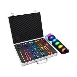 Conjunto de Diapasões de 8 Chakras com Ativador para Reparação de DNA, Meditação, Reiki, Terapia Sonora, em Liga de Alumínio Ponderada, HARP Yoga Espiritual OEM - Product Image 1