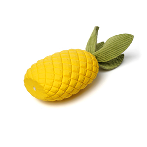 Toptan dayanıklı doğal kauçuk köpek çiğneme oyuncakları çevre dostu gıcırtılı ananas diş çıkarma köpek oyuncak - Product Image 5