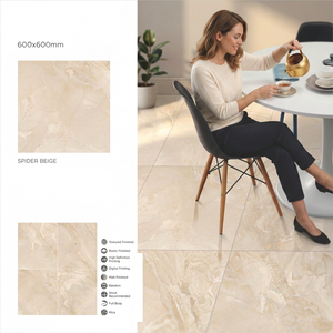 Azulejos de Porcelana Brillante Digital Azul Araña 600x600mm, Diseño Mármol, Azulejo Cerámico Esmaltado para Interiores - Product Image 6