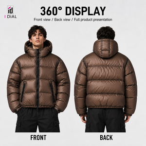 Piumino da <span class=keywords><strong>Uomo</strong></span> Personalizzato con Cappuccio, Modello Corto <span class=keywords><strong>Nero</strong></span> Imbottito, Taglie Forti, Invernale, di Alta Qualità, Vendita all'Ingrosso dai Produttori - Product Image 5