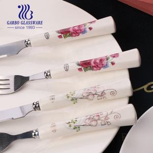 Ensemble de <span class=keywords><strong>couverts</strong></span> en acier inoxydable avec manche en porcelaine Poisson Steak Viande Dîner Table Fourchette Couteau Soupe Dessert <span class=keywords><strong>Salade</strong></span> Cuillère <span class=keywords><strong>à</strong></span> Thé Ensemble de 12 pièces - Product Image 2