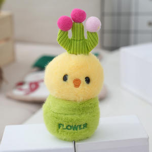 Mignon <span class=keywords><strong>Pot</strong></span> de Fleur Canard Lapin Ours Cochon Animal en Peluche Jouet Porte-clés pour Distributeur Automatique Machine à Griffes en Peluche - Product Image 2