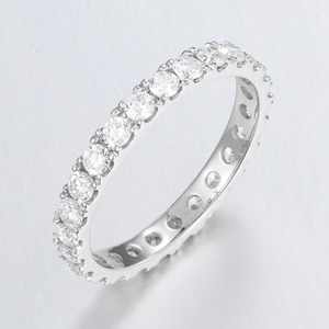 Classic PT900 Platinum 0.968ct Round Brilliant Lab Grown Diamond <b>Ring</b> | Round Brilliant Cut Lab Created Diamond Wedding Band - Product Image 1