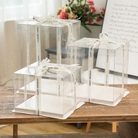 Boîte d'emballage en carton pour gâteau, fournisseur, 12x12x8 pouces, boîtes à gâteaux hautes avec fenêtre