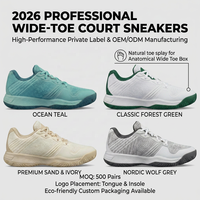 Chaussures de sport à bout large anatomique haute performance pour pickleball, tennis et padel, fabricant OEM de chaussures