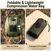 Douche solaire portable de 20 L avec buse réglable pour la randonnée, les voyages et les situations d'urgence