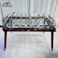 Table de baby-foot professionnelle de luxe pour l'extérieur, table de baby-foot commerciale en verre trempé, table de football moderne en verre transparent résistant à l'eau