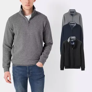 Мужской пуловер на молнии четверть, толстовка с логотипом, одежда для гольфа на заказ, Классический свитшот с короткой молнией