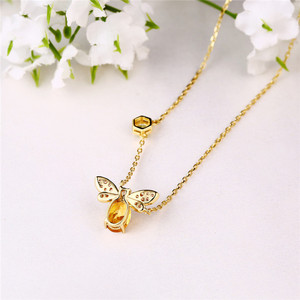 Nature Inspired Jewelry 14K Gold Plated 925 Sterling Silver Citrine &amp; Peridot <strong>Bee</strong> Pendant Necklace Unique <strong>Gift</strong> for Women - Product Image 2