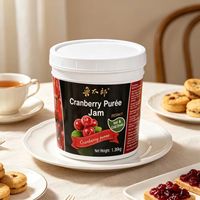 Lotlong Bulk Producent Hoog Fruitgehalte Verse Bes Rauwe Cranberry Puree Jam voor Commerciële Melkthee & Dessert Topping