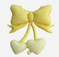 Ballons en aluminium MIQI Ins Pastel Nœud Papillon à motif quadrillé, flottants à l'hélium, en forme de cœur, pour décoration de table de fête romantique, logo personnalisé