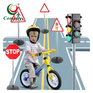 Preschool kids education light sound LED traffic signs toys